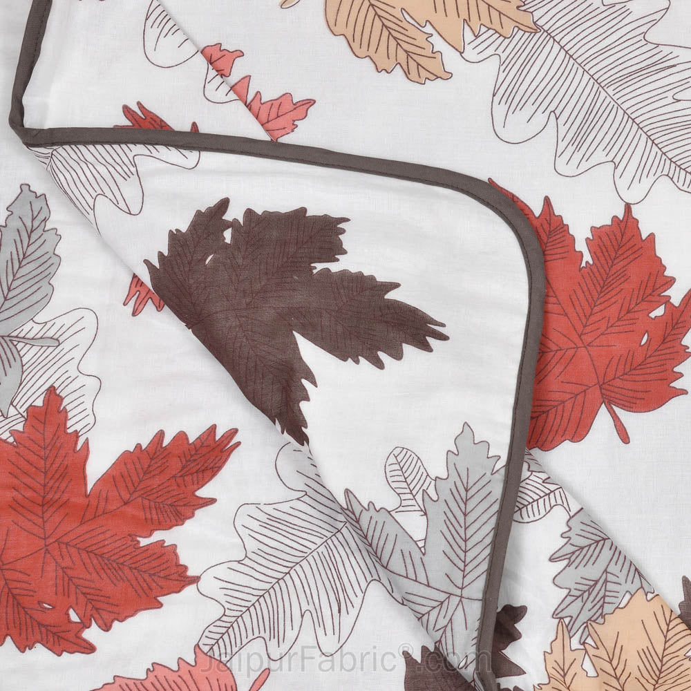 Maple Leaf Reddish Dohar Blanket